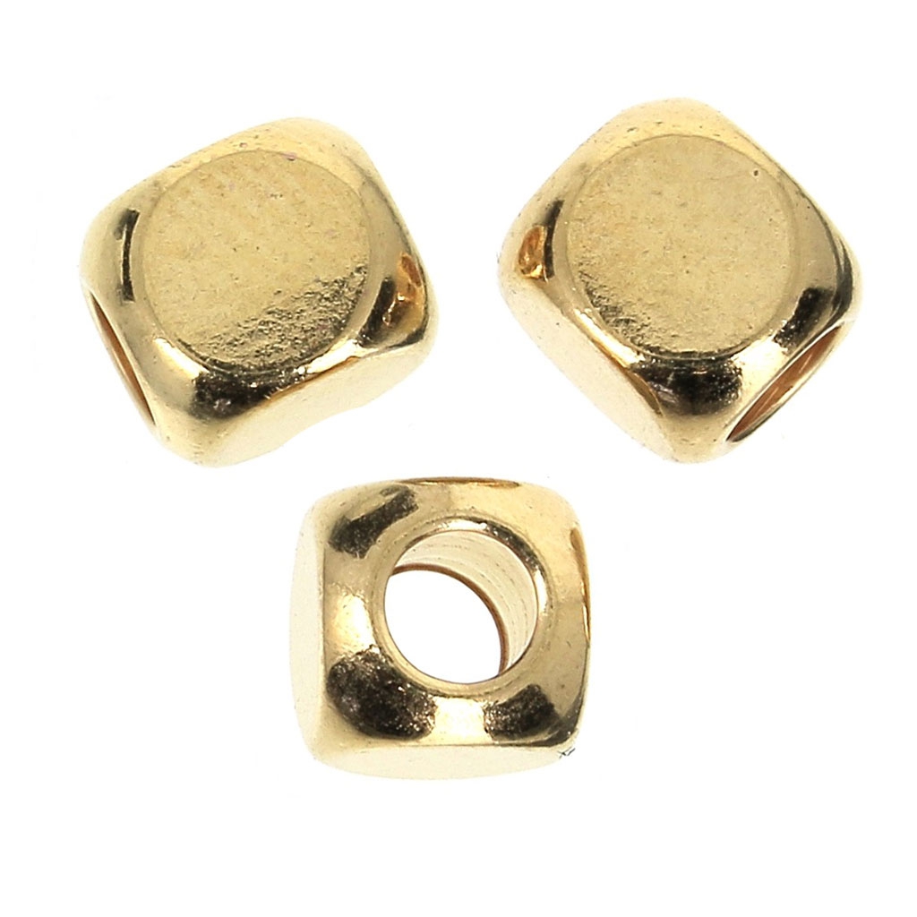 Redondas 4 caras 5 mm dorado x10 - Perles & Co