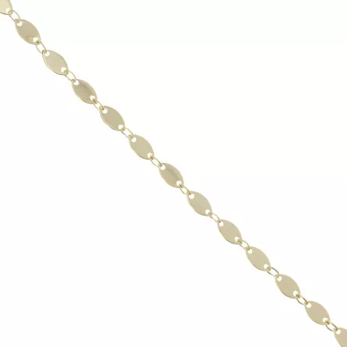 Cadena separadores ovalados 4 mm dorado x 50cm