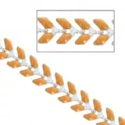 mostaza - Chaîne maille chevron en épis résine époxy 6.3 mm Moutarde argenté x 20cm Chaîne maille chevron en épis résine époxy 6.3 mm Moutarde argenté x 20cm