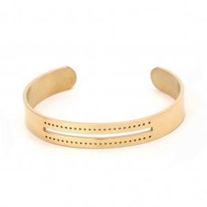 Pulsera especial tejido de cuentas Miyuki 10x150 mm de Acero inox dorado x1