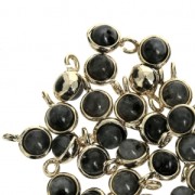 Mini Dije redondo con piedra de imitación Labradorite 7 mm dorado?