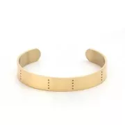 Pulsera grande especial tejido de cuentas Miyuki 10x150 mm de Acero inox dorado x1