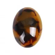 Cabuchón ovalado de resina 18x13 mm Concha de tortuga Marrón/Negro x1