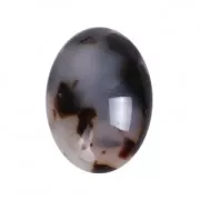 Cabuchón ovalado de resina 18x13 mm Concha de tortuga Gris/Negro x1