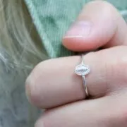 Anillo fino ovalado Virgen talla 50 de Plata 925 x1