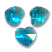 Corazones PureCrystal 6228 Blue Zircon AB 10,3x10 mm x6