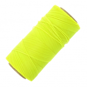 Bobina de hilo encerado Linhasita para micro macramé 0,75 mm - Amarillo Fluo (326) x228m