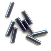 Cuentas Rocalla Preciosa, tubos de 4x1 mm, color Jet Hematite, 20 g