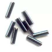 Cuentas Rocalla Preciosa, tubos de 4x1 mm, color Jet Hematite, 20 g