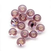 Cuentas de Rocalla Preciosa 5/0 4,5 mm - Amatista clara con ribete plateado x 20 g