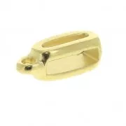 Cuenta pasante enganche dije para cordón 10 mm Dorado con oro fino x1