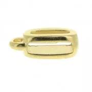 Cuenta pasante enganche dije para cordón 10 mm Dorado con oro fino x1