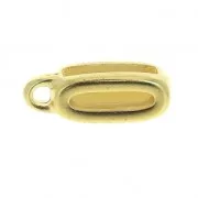 Cuenta pasante enganche dije para cordón 10 mm Dorado con oro fino x1