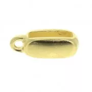 Cuenta pasante enganche dije para cordón 10 mm Dorado con oro fino x1