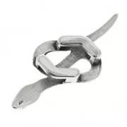 Cuenta pasante slider de metal Serpiente para cordón 5 mm plateado envejecido x1