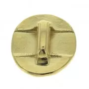 Cuenta pasante redondo motivo rombo para cordón 5 mm Dorado con oro fino x1