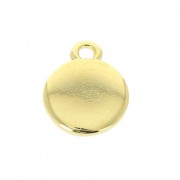 Dije redondo motivo cruz de resina epoxi 10 mm Dorado con oro fino/Negro x1