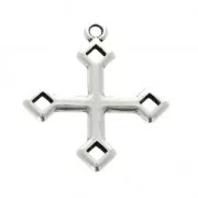 Colgante Símbolos Religiosos cruz 23.5x20.5 mm plateado envejecido x1