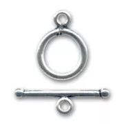 Cierre de aro y barrita 13 mm Plata 925 x1