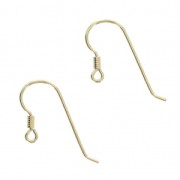 Ganchos pendientes con bola 16 mm Chapado de Oro 3 micras x2