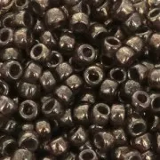 Cuentas de Rocalla Matubo 7/0 - 3,5 mm, transparentes, color topacio ahumado con brillo dorado, 10 g
