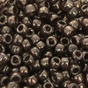 Rocallas Matubo 7/0 - 3.5 mm Transparent Smokey Topaz Gold Luster x10g