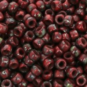 Cuentas de Rocalla Matubo 7/0 - 3,5 mm Rojo Picasso opaco x 10 g