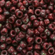 Cuentas de Rocalla Matubo 7/0 - 3,5 mm Rojo Picasso opaco x 10 g