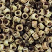 Cuentas de Rocalla Matubo 7/0 - 3,5 mm, blanco opaco Picasso, 10 g