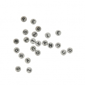 Surtido de cuentas alfabeto plástico metalizado x27 gr
