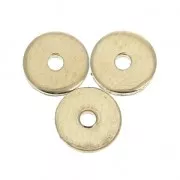 Discos planos con un agujero liso estilo Heishi 5mm de Gold filled x4