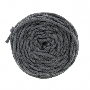 Bobina cordón de algodón para macramé Cotton Air 5 mm Gris Oscuro x 50m