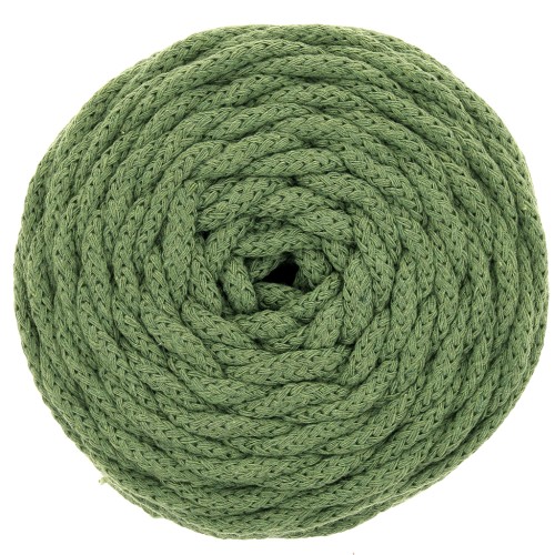Bobina cordón de algodón para macramé Cotton Air 5 mm Verde Eucalipto 50m