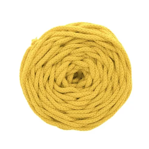 Bobina cordón de algodón para macramé Cotton Air 5 mm Mostaza x 50m
