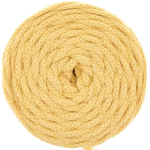 Bobina cordón de algodón para macramé Cotton Air 5 mm Amarillo palido x 50m