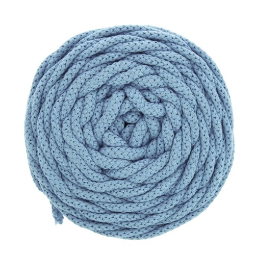 Bobina cordón de algodón para macramé Cotton Air 5 mm Azul dia x 50m