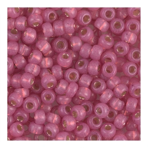 Rocalla Miyuki 8/0 645 - Dark Rose Alabaster Silverline