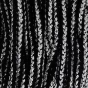 Bobina de cordón para macramé Rayon Air 4 mm Plateado / Negro x 50m