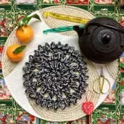 Bobina de cordón para macramé Rayon Air 4 mm Plateado / Negro x 50m