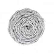 Bobina de cordón para macramé Rayon Air 4 mm Plateado / Blanco x 50m