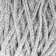 Bobina de cordón para macramé Rayon Air 4 mm Plateado / Blanco x 50m