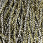Bobina de cordón trenzado para macramé Rayon Air 4.5 mm Plateado / Dorado x 50m