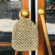 Bobina de cordón trenzado para macramé Rayon Air 4.5 mm Plateado / Dorado x 50m