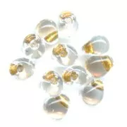 Mini-gotas Miyuki 3.4 mm DPF35 - Crystal Spkl Met Gold Lined x8g