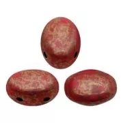 Cuentas de vidrio Samos® by Puca® 5x7 mm Red Corail Luster Bronze x10g