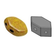 Cuentas de vidrio Paros® de Puca® 7x4 mm Opaque Jonquil Luster Bronze x10g