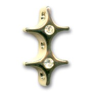 Separador 3 vías 22x13 mm dorado strass Crystal x1|raw }}