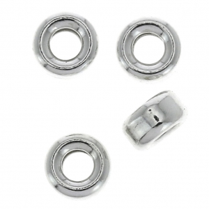 Cuentas entrepiezas arandelas 3.2x1.6 mm de Plata 925 x4