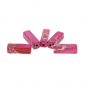 Cuentas Tubos de Regalita teñidos 13x4.5 mm Fucsia x5