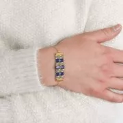 Cuentas Tubos de Regalita teñidos 13x4.5 mm Azul Oscuro x5